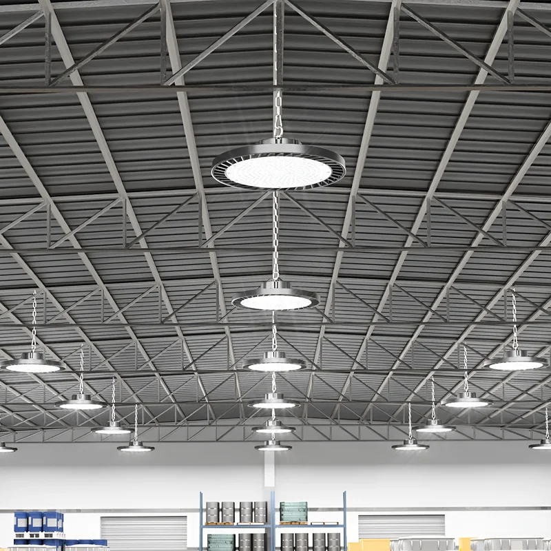 Braytron LED Hallenstrahler Highbay UFO 100W–200W – 13000–34000lm – IP65 wasserdicht – 3CCT Farbwahl (3.000K -6.500K) – LED Industriebeleuchtung für Lagerhalle, Werkstatt, Garage, Hibay (200, Watt) – Ansicht 2