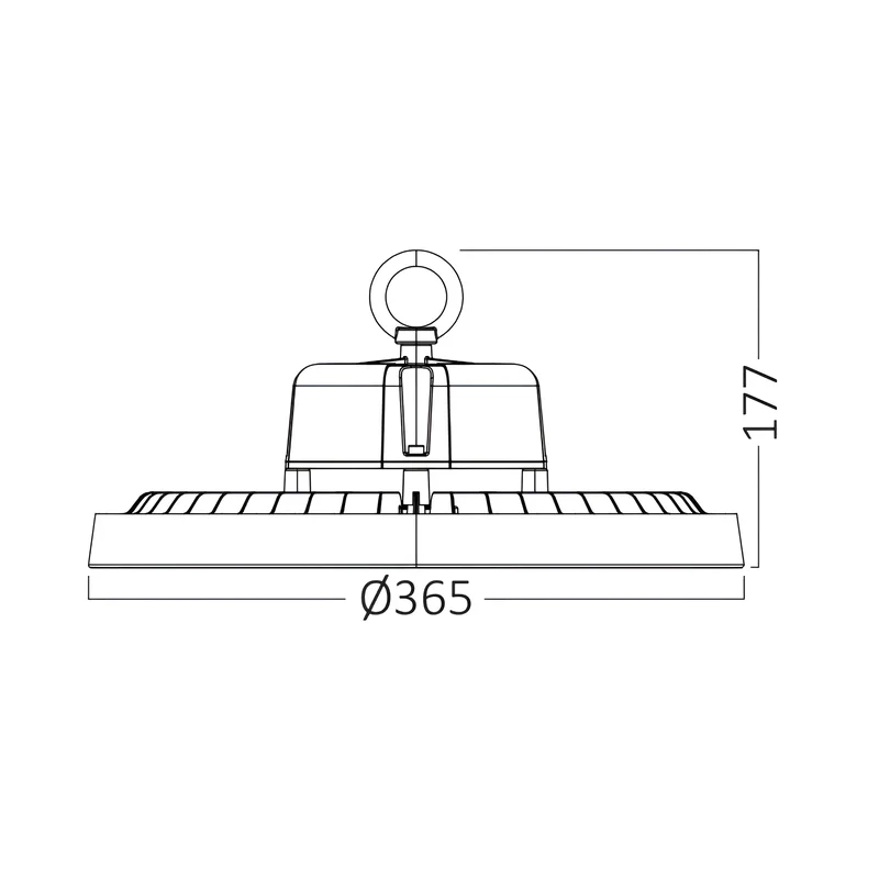Braytron LED Hallenstrahler Highbay UFO 100W–200W – 13000–34000lm – IP65 wasserdicht – 3CCT Farbwahl (3.000K -6.500K) – LED Industriebeleuchtung für Lagerhalle, Werkstatt, Garage, Hibay (200, Watt) – Ansicht 7