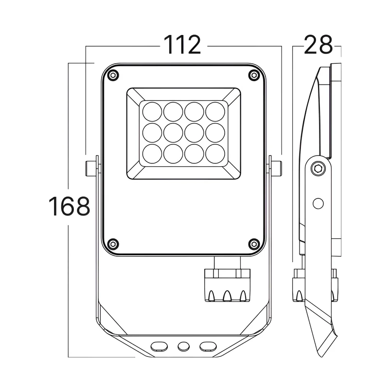 Braytron LED Flutlicht Außen IP65 – LED Strahler mit 3CCT Farbwahl 3000K/4000K/6500K – Aluminium Außenstrahler 90° – Garten, Hof & Baustrahler – 10W - 300W (10, Watt) – Ansicht 6
