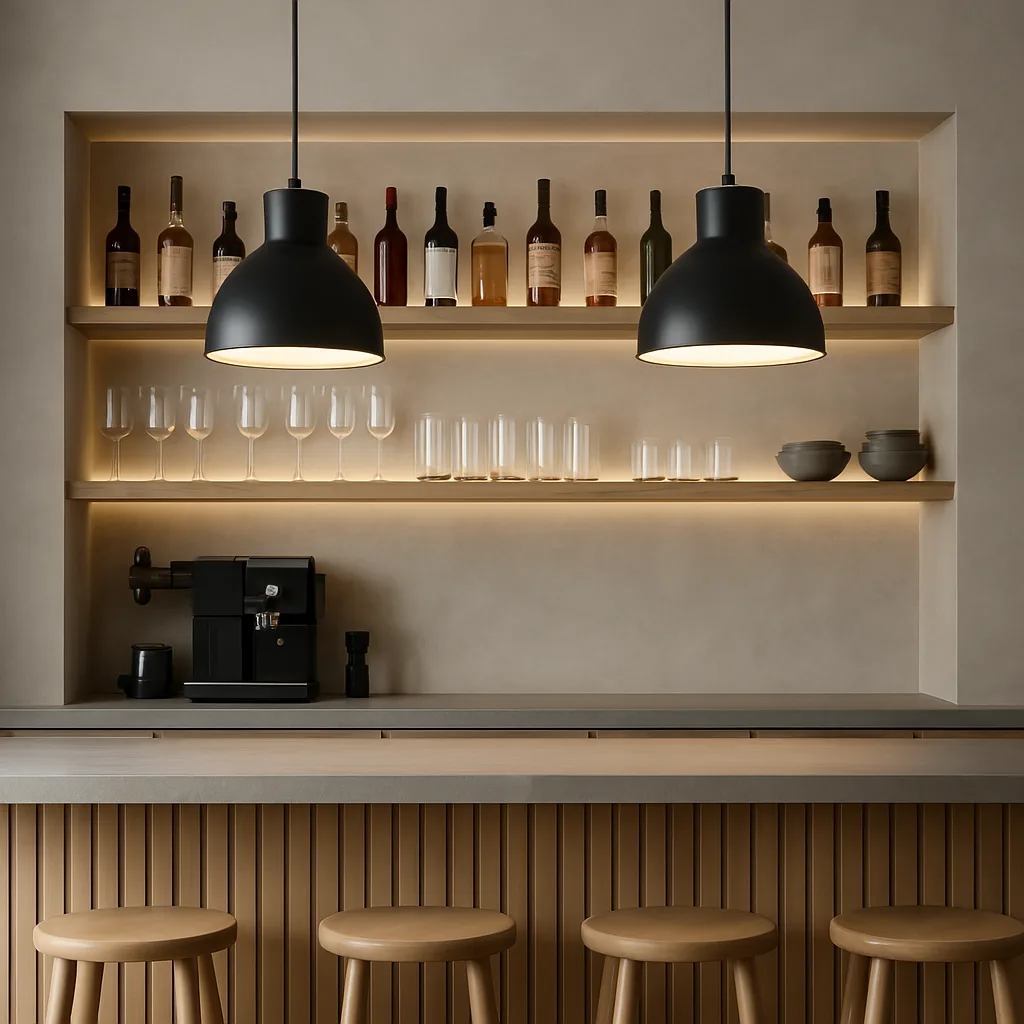 Suspension LED design noir – Culot E27, 1 lumière – BV05-00042
