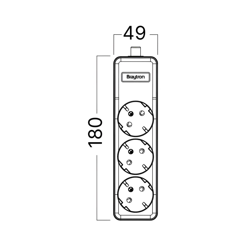 Braytron Mehrfachsteckdose 3-Fach ohne Kabel, ohne Schalter, 3680W, Kindersicherung, Steckdosenleiste für individuelle Installation mit Clip-System – Ansicht 7