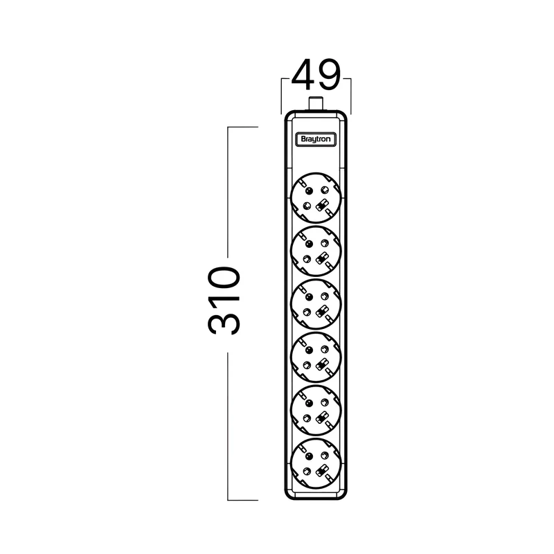 Braytron Mehrfachsteckdose 6-Fach ohne Kabel, ohne Schalter, 3680W, Kindersicherung, Steckdosenleiste für individuelle Installation mit Clip-System – Ansicht 7