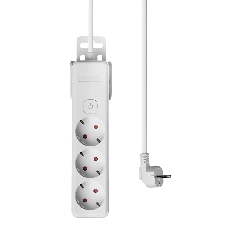 Braytron Mehrfachsteckdose 3-Fach mit 1,5 m Kabel und beleuchtetem EIN-/Ausschalter, 3680W, Kindersicherung, Steckdosenleiste mit Clip-System – Ansicht 3