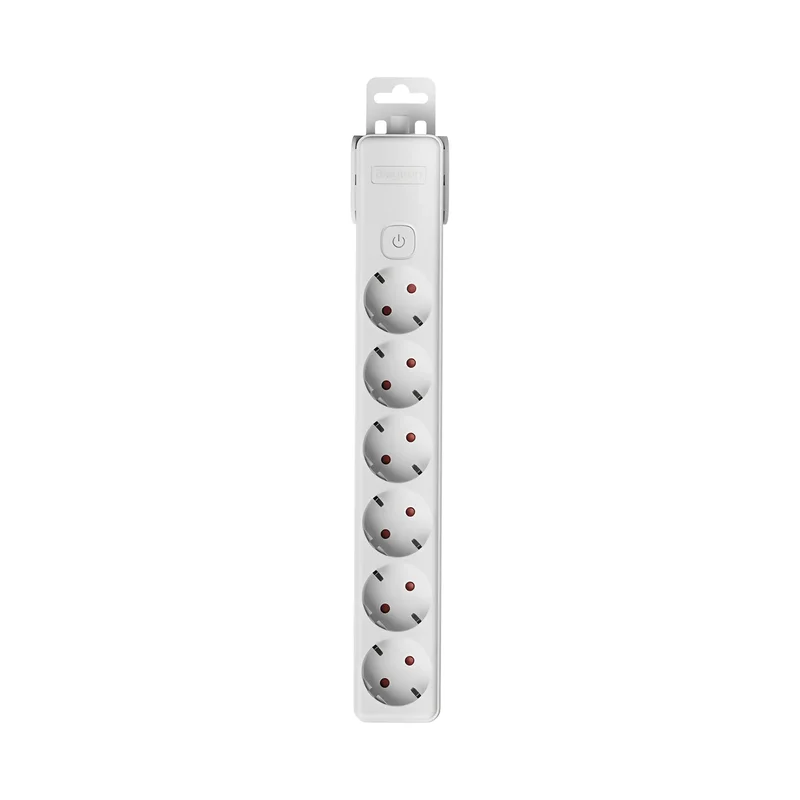 Braytron Mehrfachsteckdose 6-Fach ohne Kabel, mit beleuchtetem EIN-/Ausschalter, 3680W, Kindersicherung, Steckdosenleiste für individuelle Installation mit Clip-System – Ansicht 3