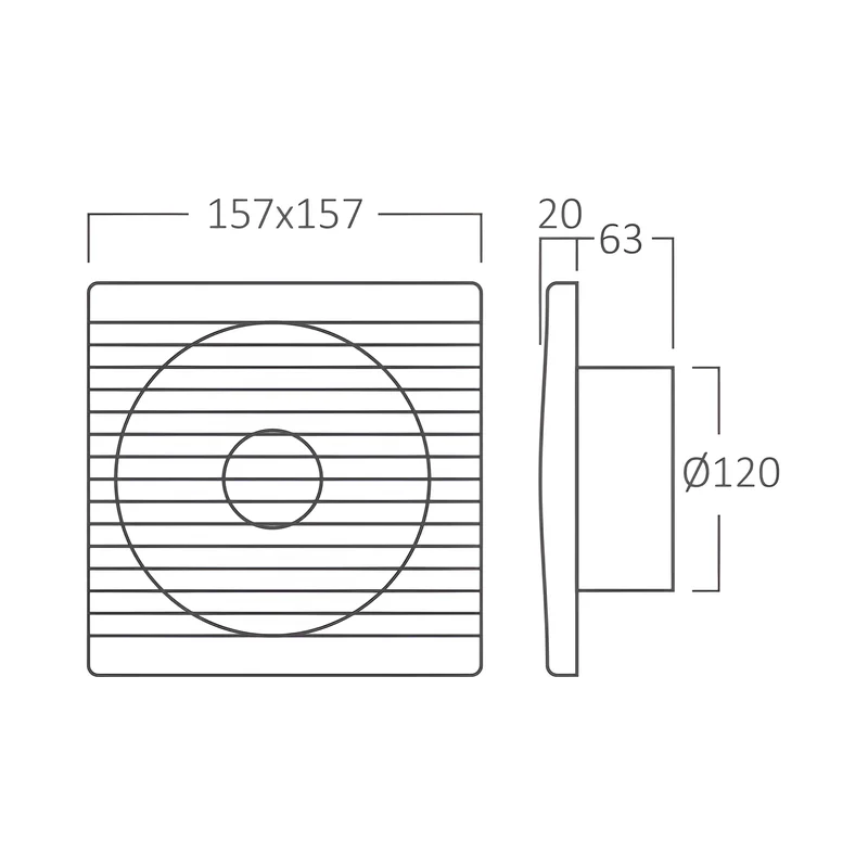 Braytron Badlüfter Wandlüfter WC Küche Ventilator Lüfter Ø120 mm Leise Leistungsstark 160m³/h Energieeffizient Abluftventilator für Badezimmer, Toiletten, Küchen und Wohnräume (Ø120 mm) – Ansicht 6